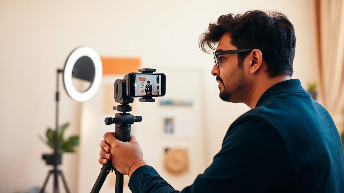 Creator filming a personal branding video