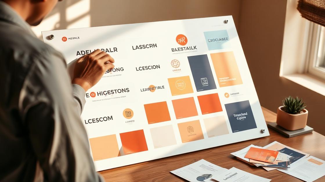 Brand strategist arranging a brand mood board