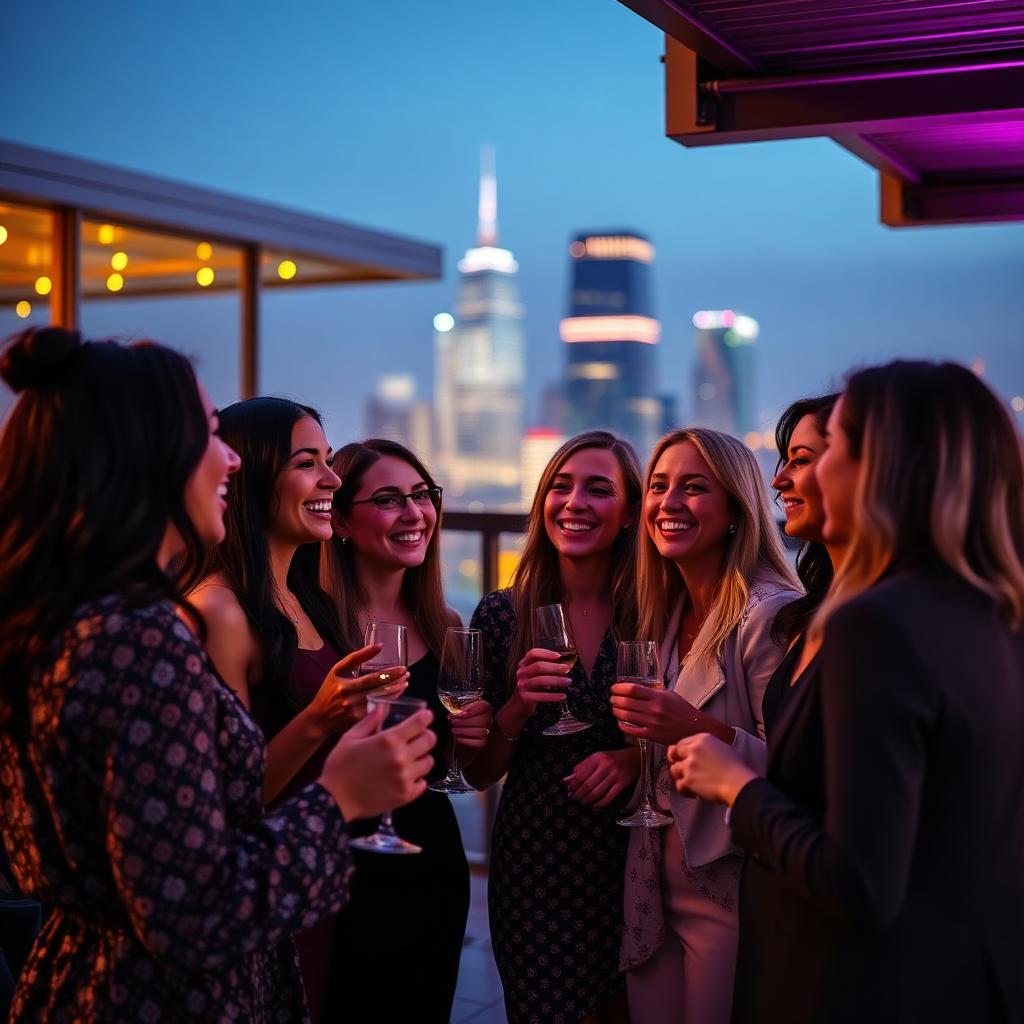Women leaders rooftop meetup