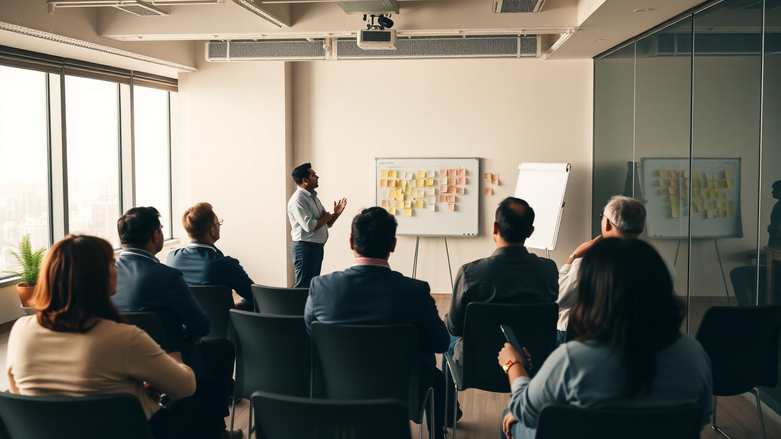 Corporate training workshop with engaged participants